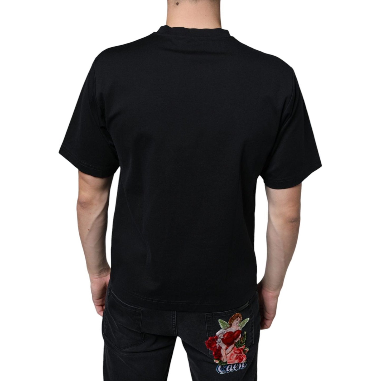 Dolce & Gabbana Dark Blue Cotton DG Logo Casual T-shirt Dolce & Gabbana