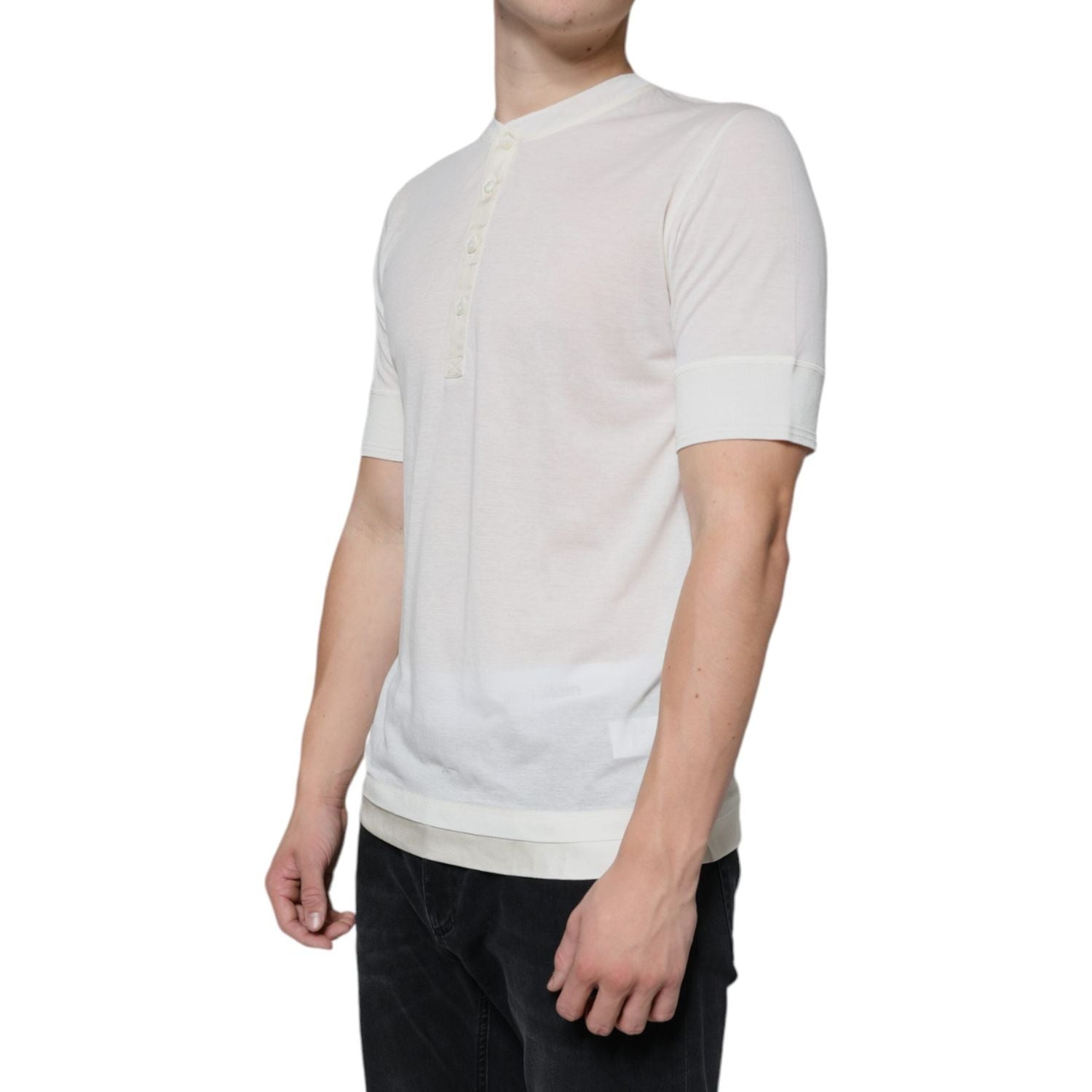 Dolce & Gabbana Off White Cotton Short Sleeves T-shirt