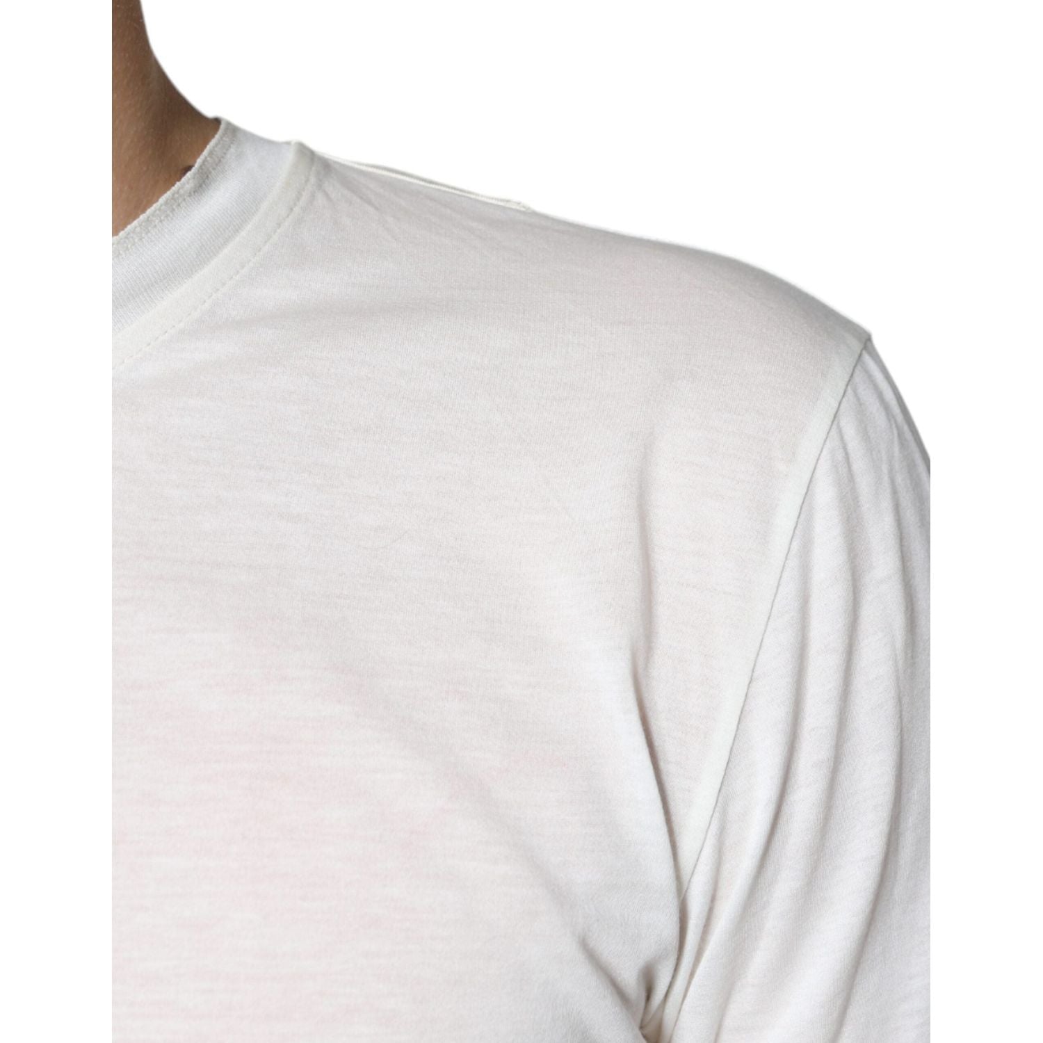 Dolce & Gabbana Off White Cotton Short Sleeves T-shirt