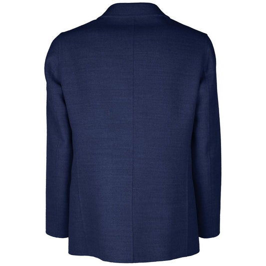 Made in Italy Blue Wool Vergine Blazer Made in Italy