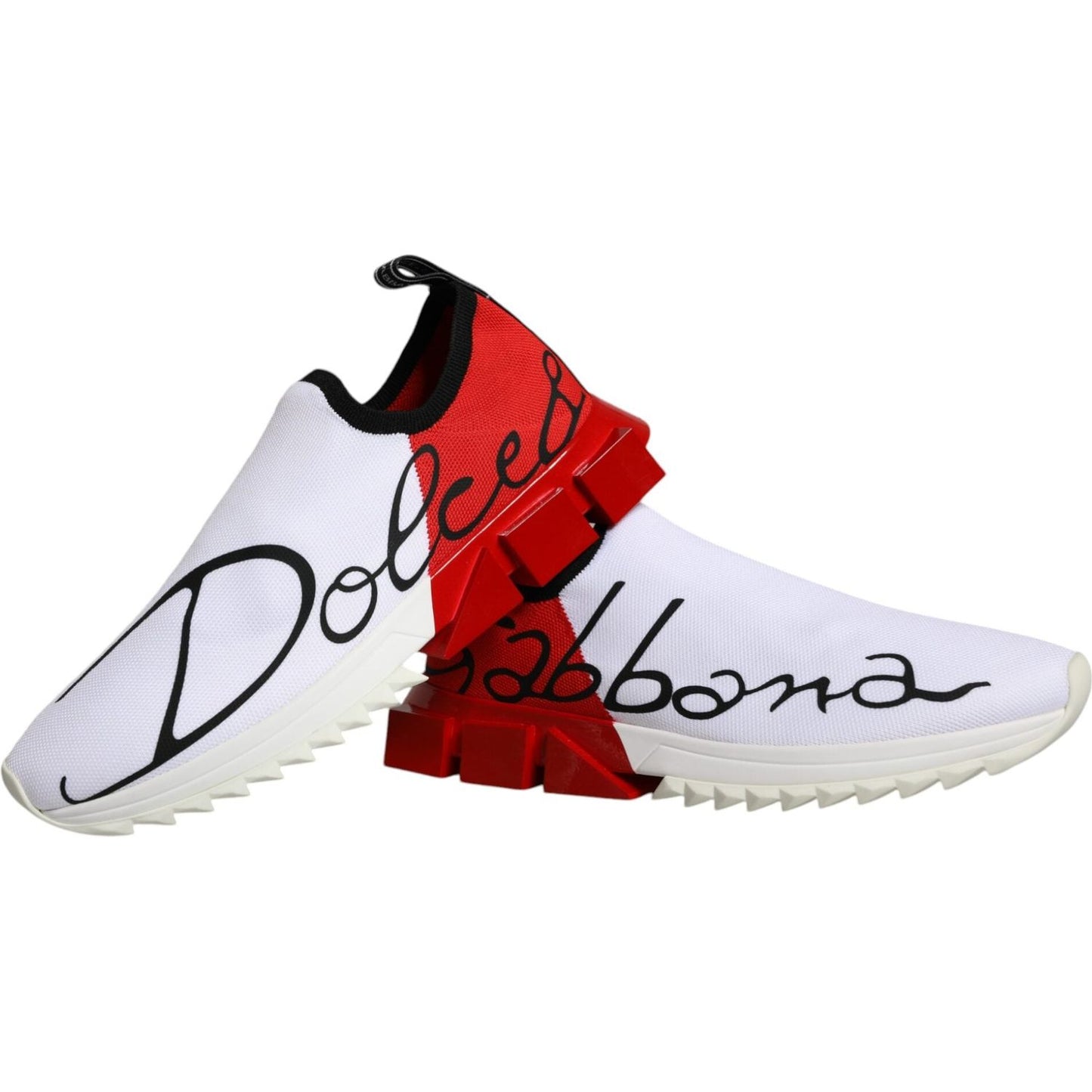 Dolce & Gabbana White Red Low Top Sorrento Men Sneakers Shoes Dolce & Gabbana