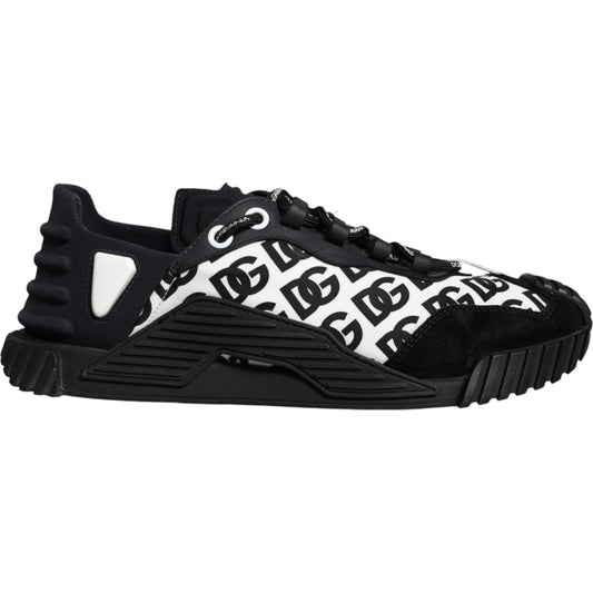 Dolce & Gabbana Black Logo Lace Up Low Top NS1 Sneakers Shoes