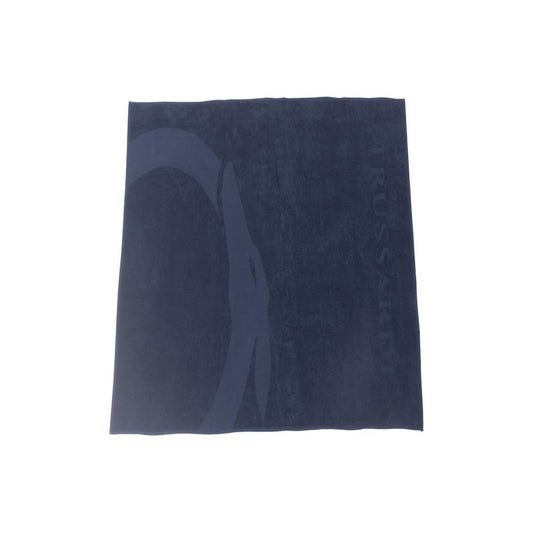 Trussardi Beachwear Blue Cotton Men Towel Trussardi Beachwear