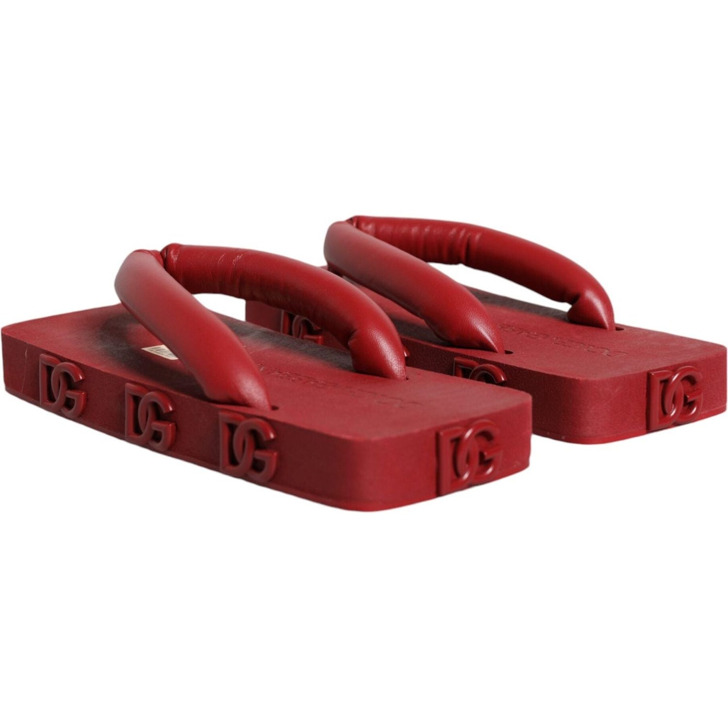 Dolce & Gabbana Red Rubber Slides Sandals Flip Flops Shoes Dolce & Gabbana