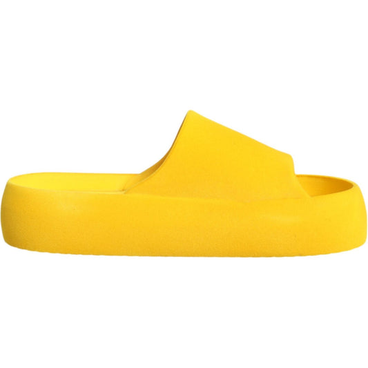 Dolce & Gabbana Yellow Rubber Slides Sandals Beachwear Shoes