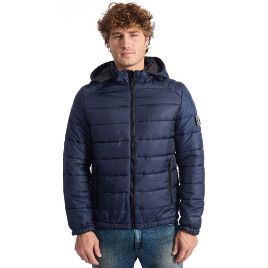 Baldinini Trend Blue Polyester Men's Quilted Jacket Baldinini Trend