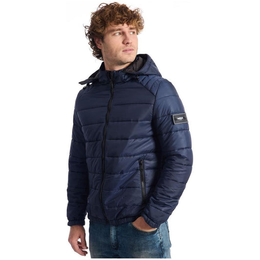 Baldinini Trend Blue Polyester Men's Quilted Jacket Baldinini Trend