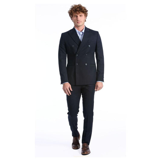 Baldinini Trend Blue Wool Men Suit Baldinini Trend