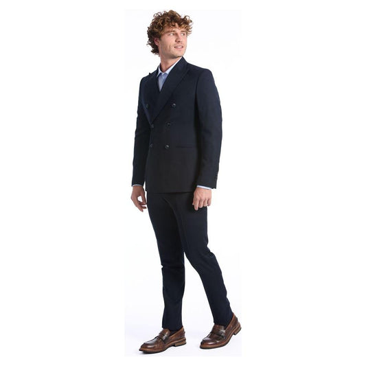 Baldinini Trend Blue Wool Men Suit Baldinini Trend