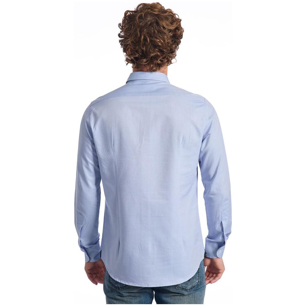 Baldinini Trend Light Blue Cotton Men Shirt Baldinini Trend