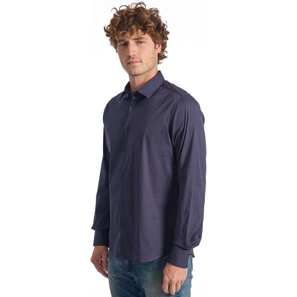 Baldinini Trend Blue Cotton Men Shirt Baldinini Trend