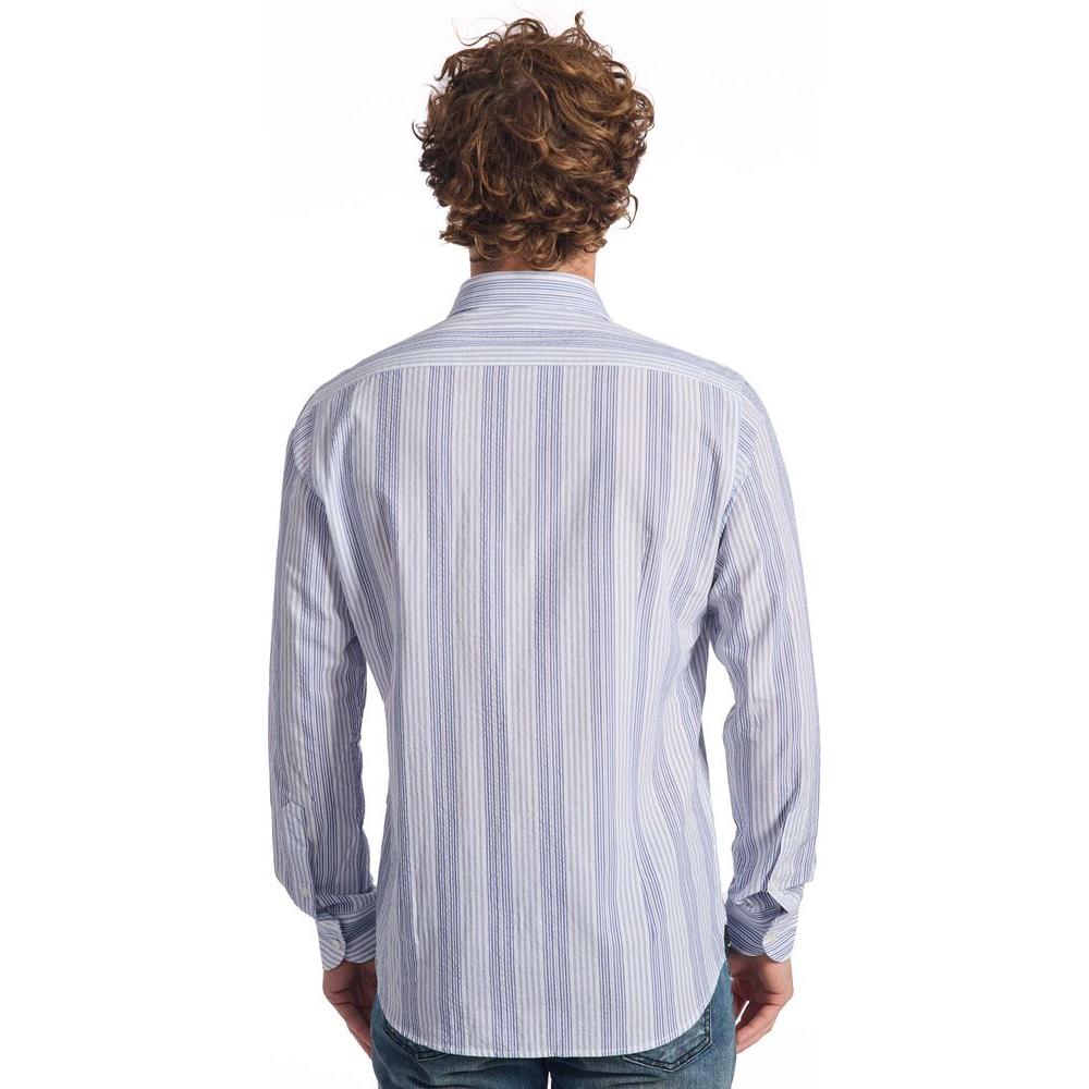 Baldinini Trend Light Blue Cotton Men Shirt Baldinini Trend