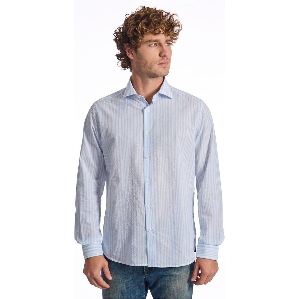 Baldinini Trend Light Blue Cotton Men Shirt Baldinini Trend