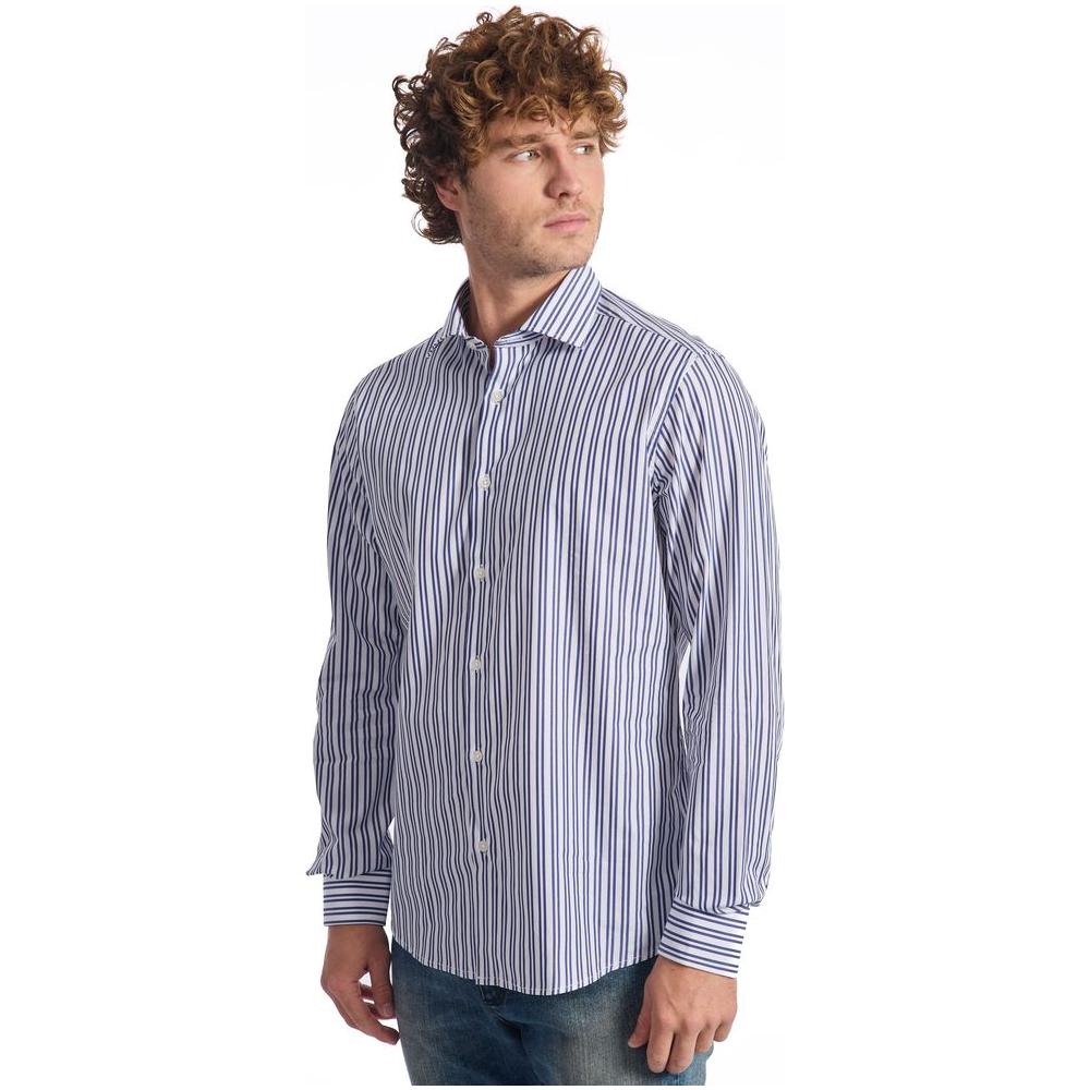 Baldinini Trend Light Blue Cotton Men Shirt Baldinini Trend