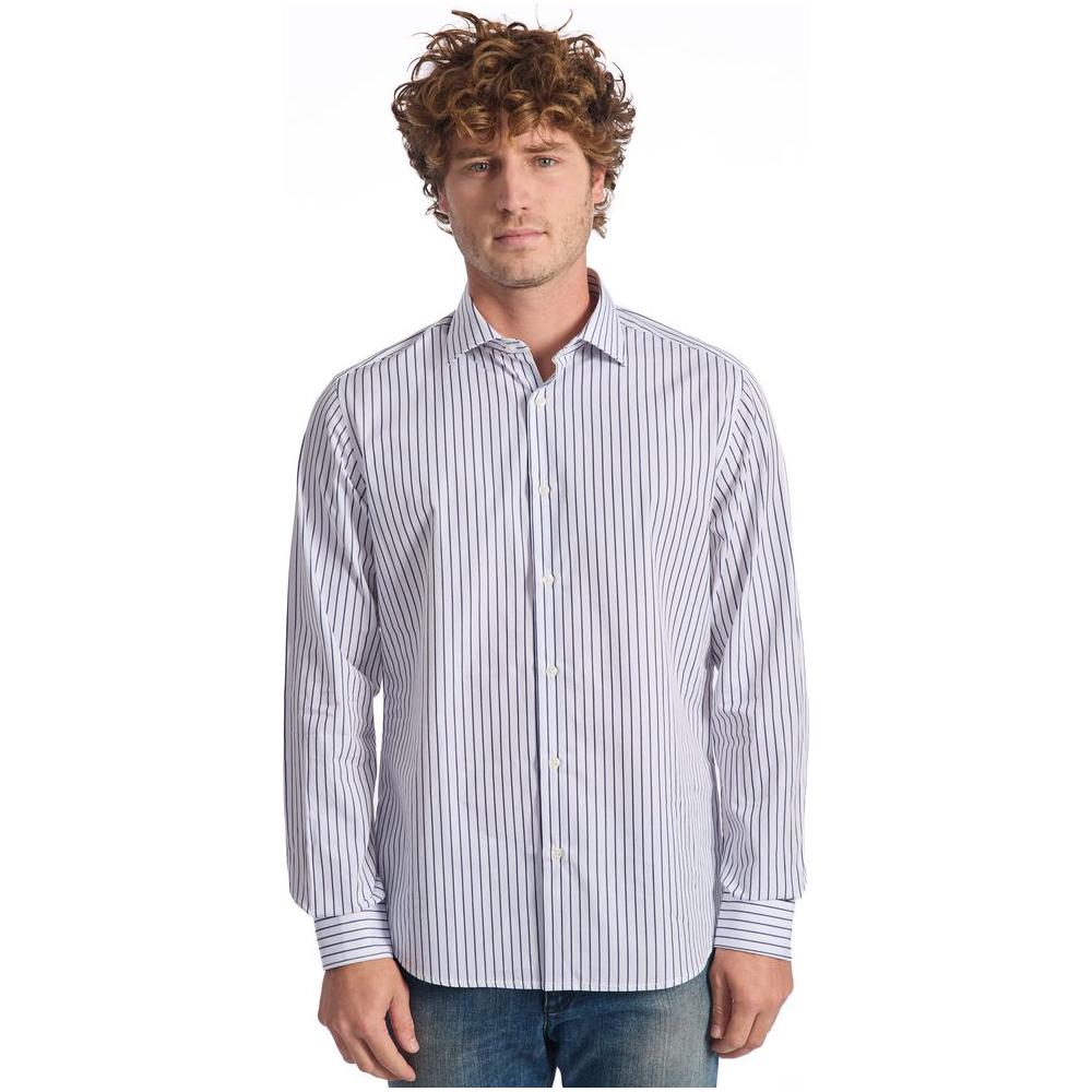 Baldinini Trend Light Blue Cotton Men Shirt Baldinini Trend