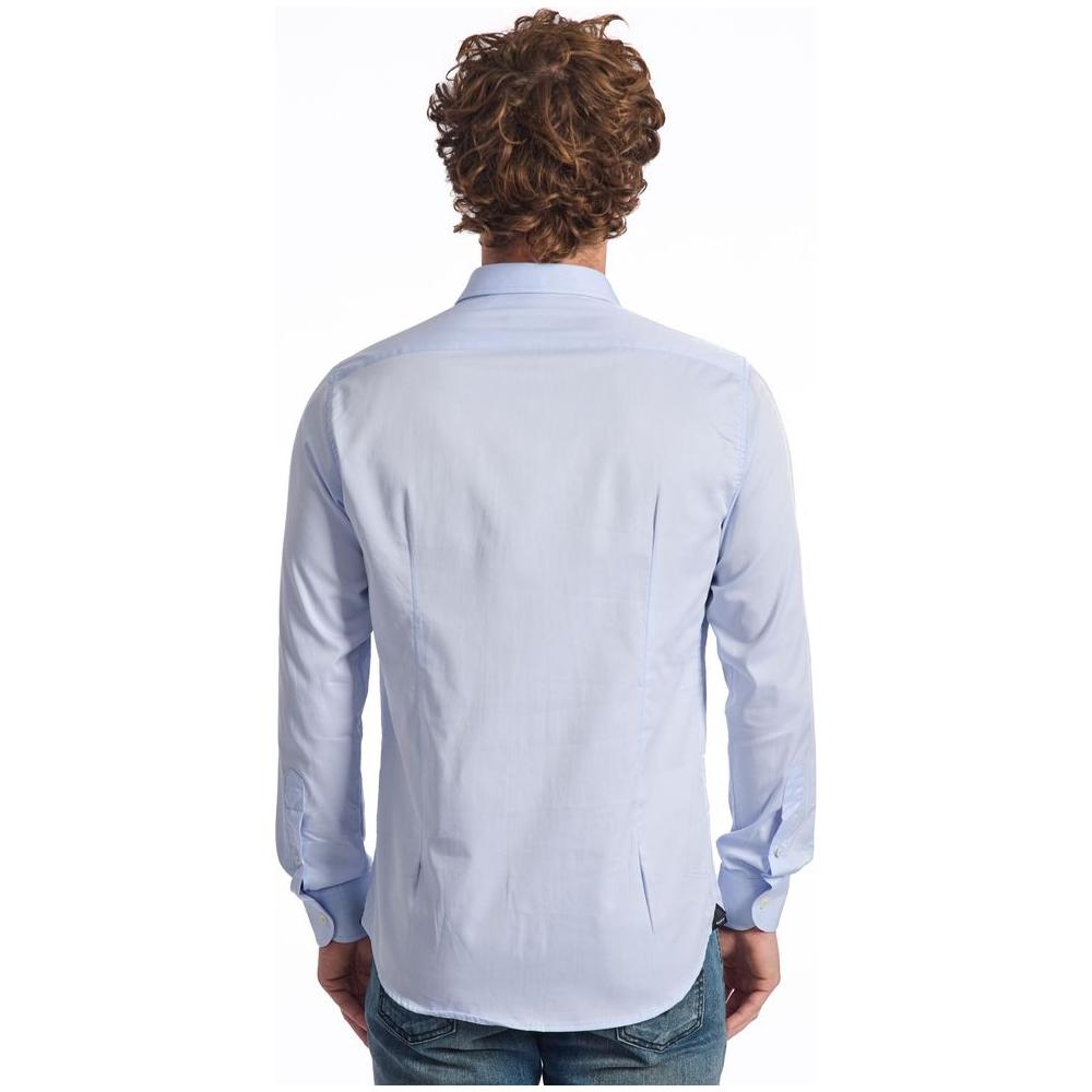 Baldinini Trend Light Blue Cotton Men Shirt Baldinini Trend