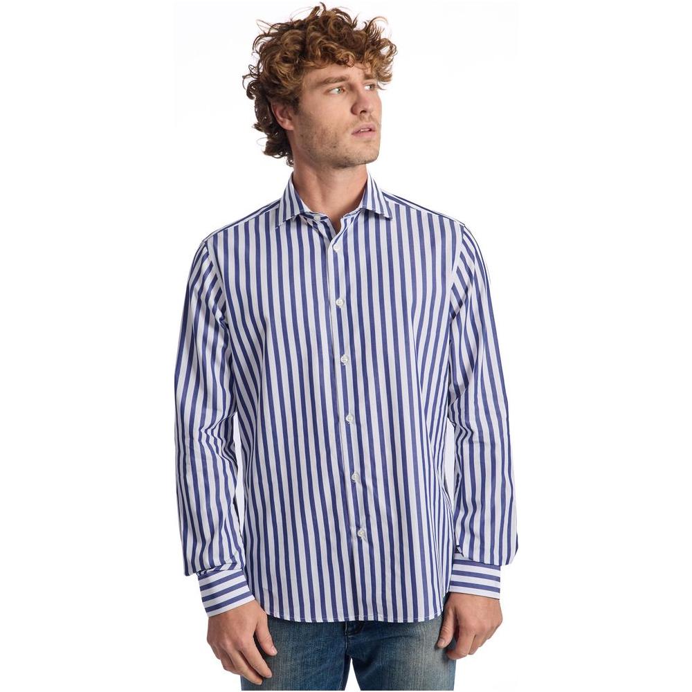 Baldinini Trend Blue Cotton Shirt Baldinini Trend