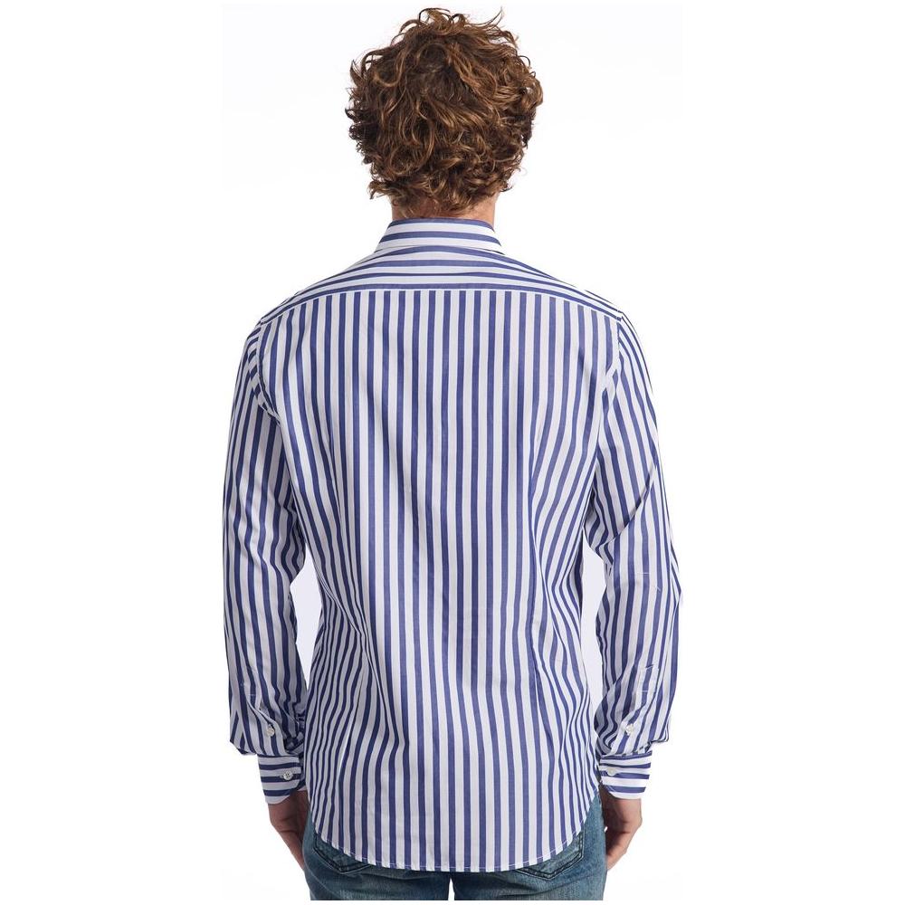 Baldinini Trend Blue Cotton Men Shirt Baldinini Trend