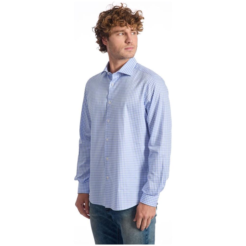 Baldinini Trend Light Blue Cotton Shirt Baldinini Trend