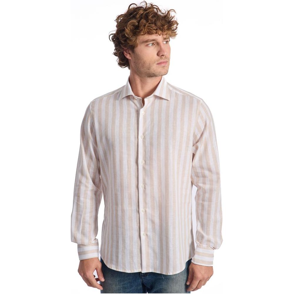 Baldinini Trend White Linen Shirt Baldinini Trend