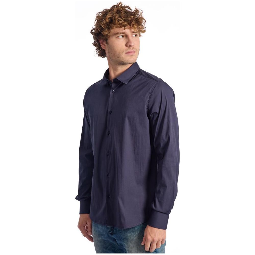 Baldinini Trend Blue Cotton Men Shirt Baldinini Trend