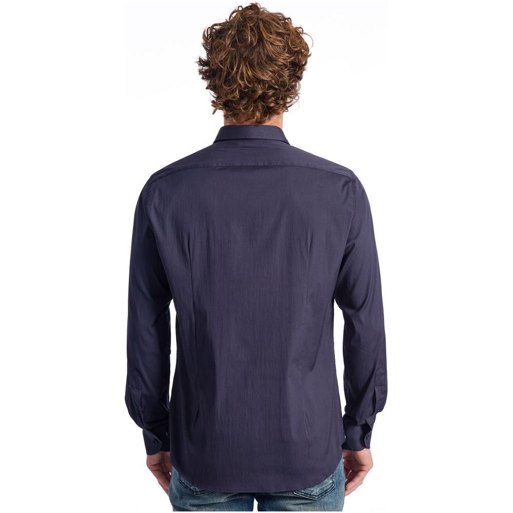 Baldinini Trend Blue Cotton Men Shirt Baldinini Trend