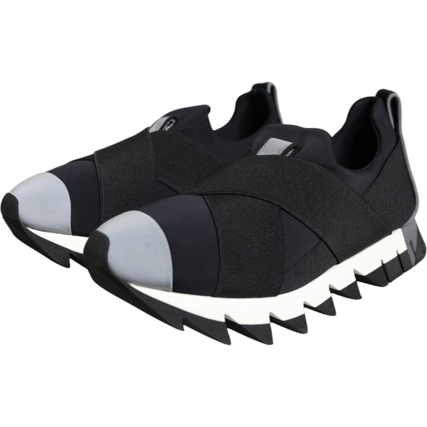 Dolce & Gabbana Black Neoprene Stretch Shark Sneakers Shoes Dolce & Gabbana