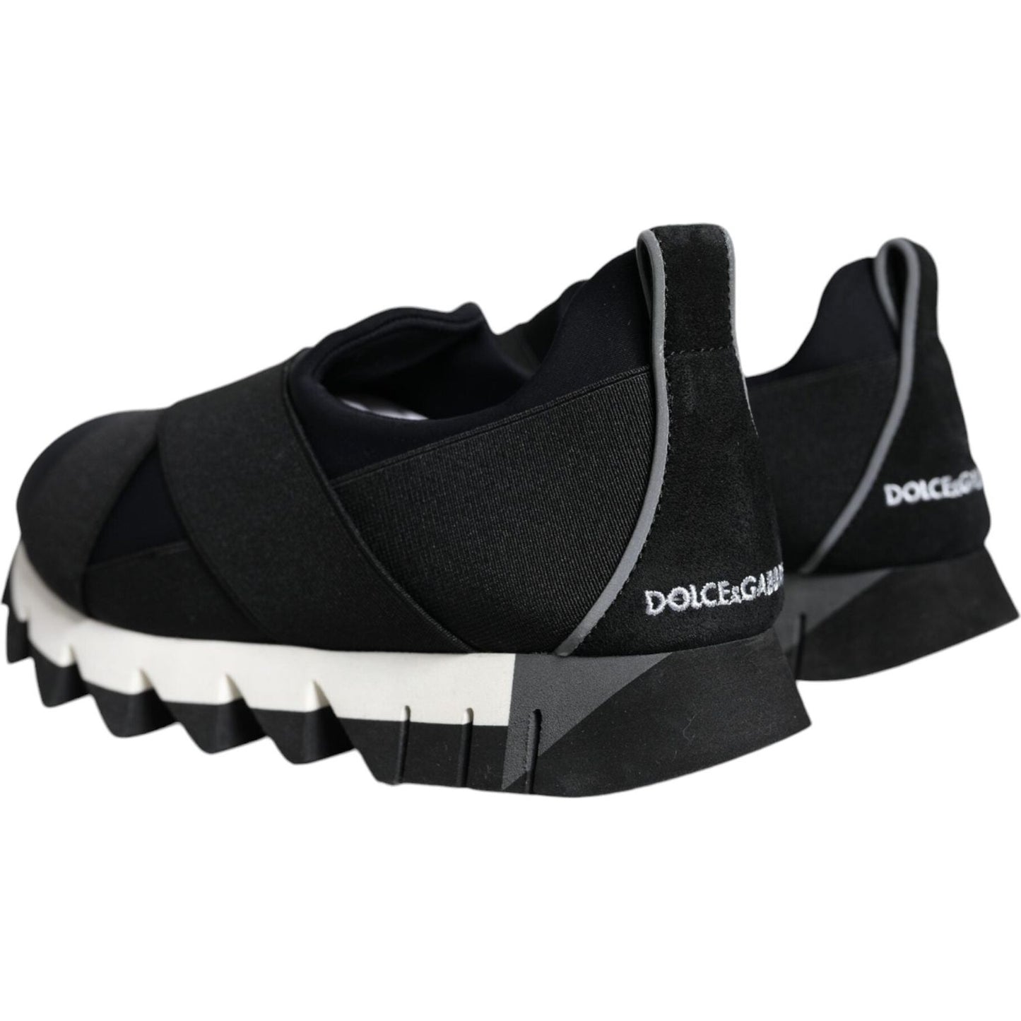 Dolce & Gabbana Black Neoprene Stretch Shark Sneakers Shoes Dolce & Gabbana