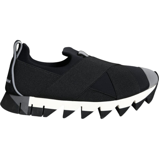 Dolce & Gabbana Black Neoprene Stretch Shark Sneakers Shoes Dolce & Gabbana