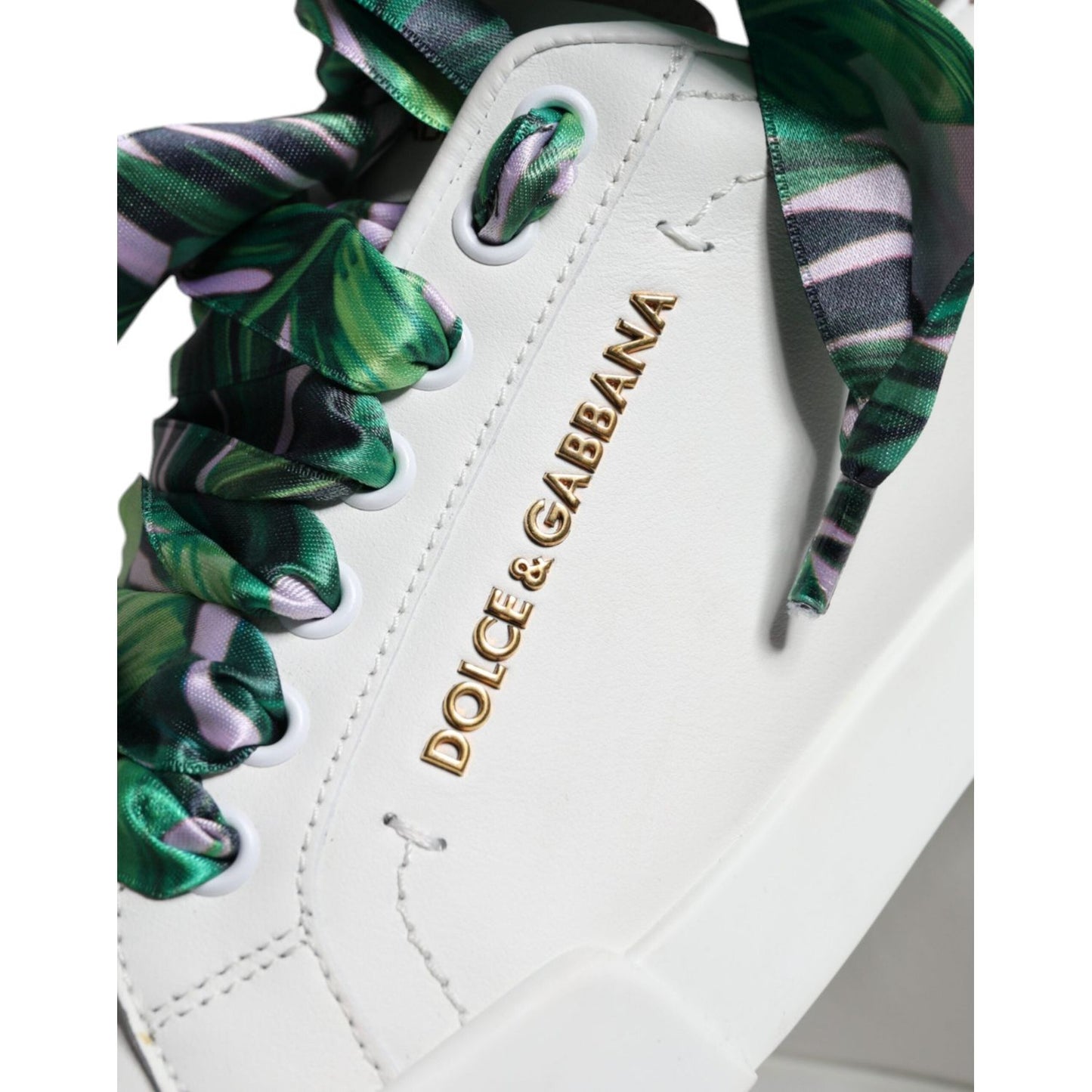 Dolce & Gabbana White Leather Portofino Low Top Sneakers Shoes Dolce & Gabbana