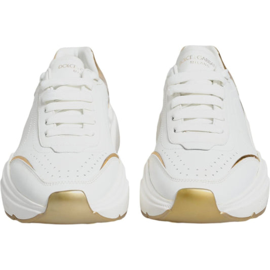 Dolce & Gabbana White Gold Daymaster Low Top Sneakers Shoes Dolce & Gabbana