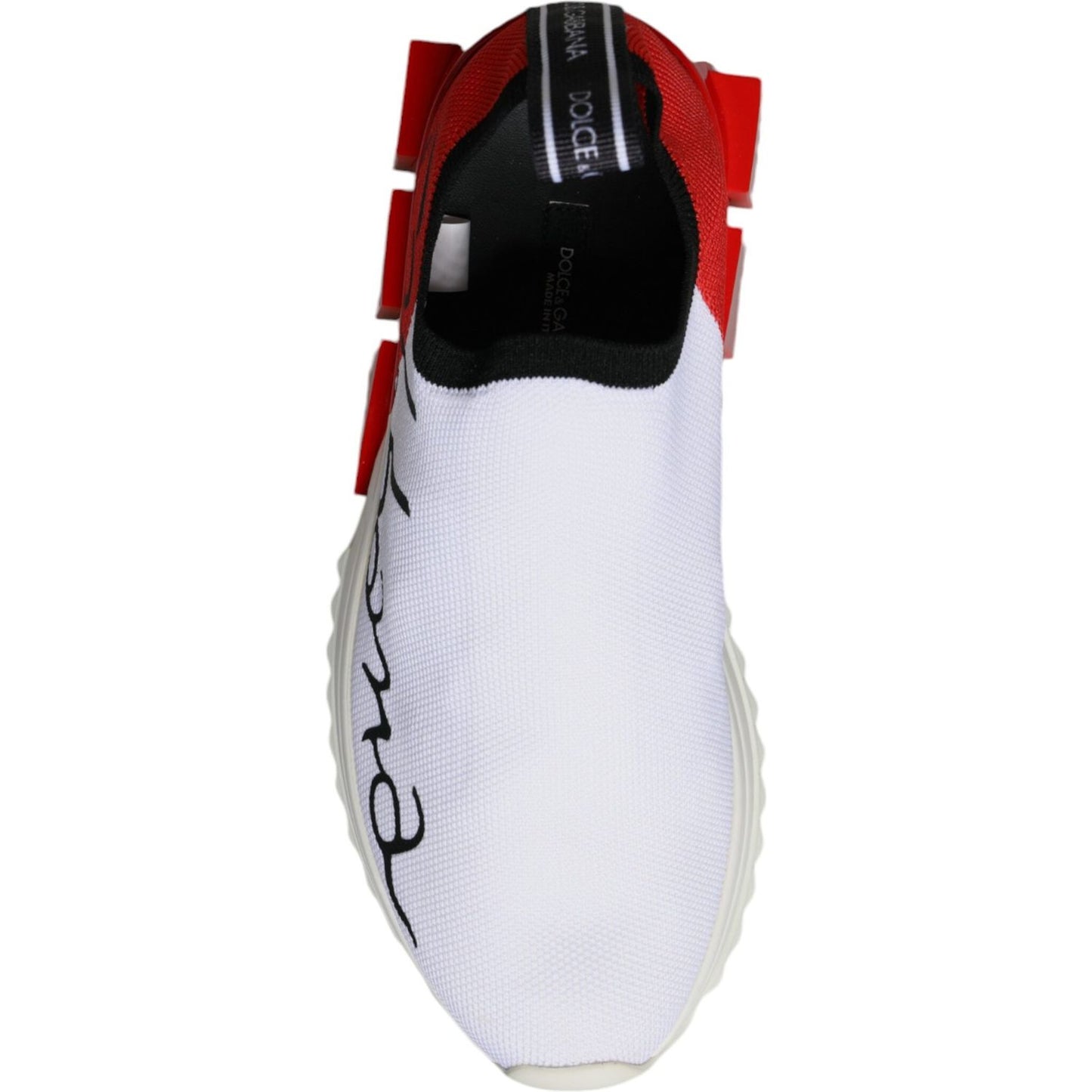 Dolce & Gabbana White Red Low Top Sorrento Men Sneakers Shoes Dolce & Gabbana