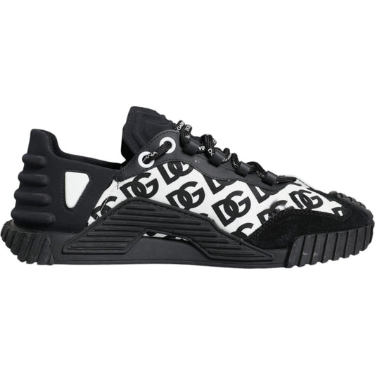 Dolce & Gabbana Black Logo Lace Up Low Top NS1 Sneakers Shoes