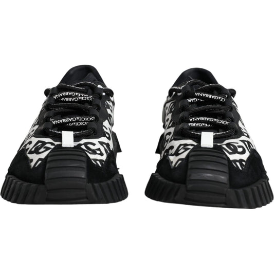 Dolce & Gabbana Black Logo Lace Up Low Top NS1 Sneakers Shoes