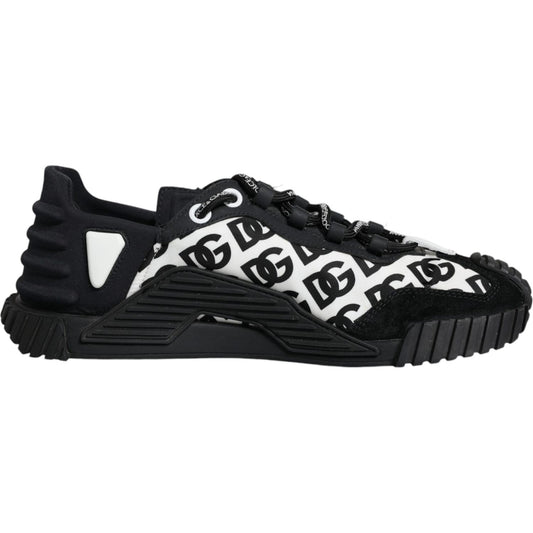 Dolce & Gabbana Black Logo Lace Up Low Top NS1 Sneakers Shoes