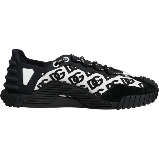 Dolce & Gabbana Black Logo Lace Up Low Top NS1 Sneakers Shoes