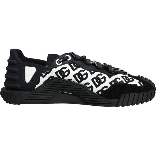 Dolce & Gabbana Black Logo Lace Up Low Top NS1 Sneakers Shoes