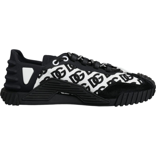 Dolce & Gabbana Black Logo Lace Up Low Top NS1 Sneakers Shoes