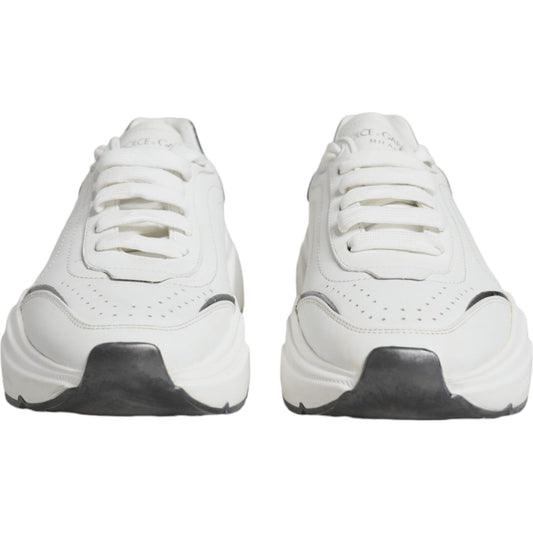 Dolce & Gabbana Silver White Daymaster Low Top Sneakers Shoes