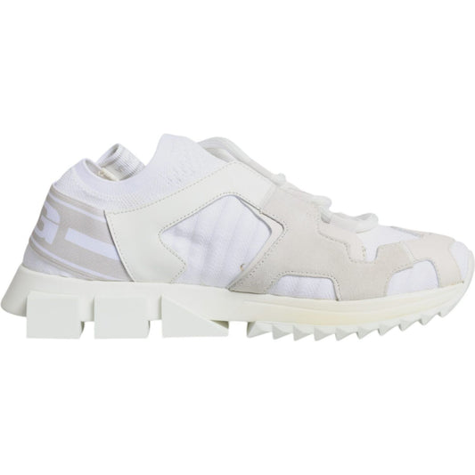 Dolce & Gabbana White Mesh Sorrento Trekking Sneakers Shoes