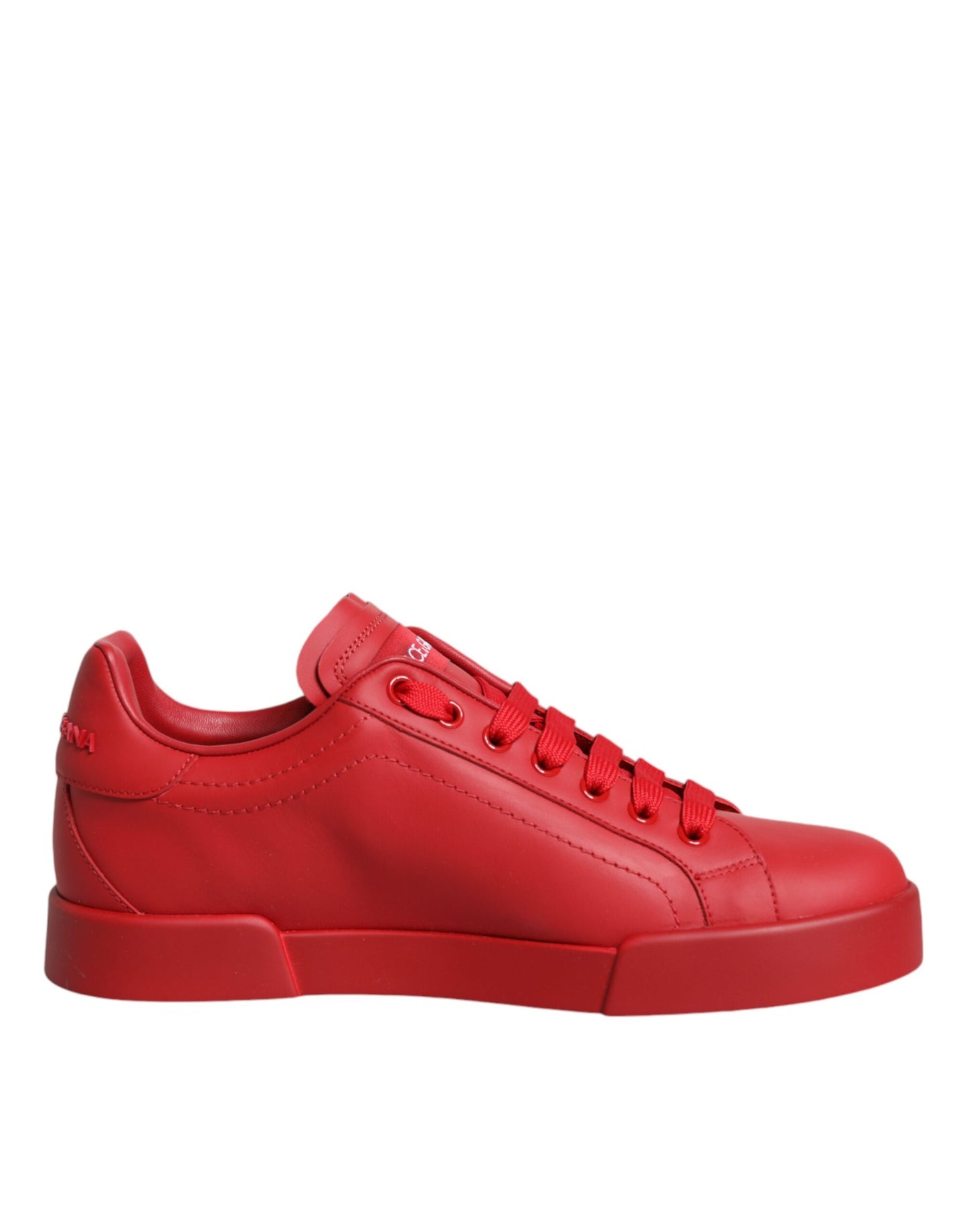 Dolce & Gabbana Red Leather Low Top Women Sneakers Shoes Dolce & Gabbana