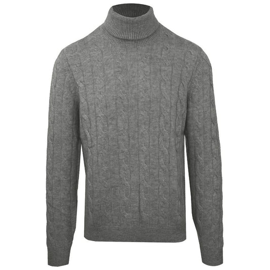 Malo Gray Wool Men Sweater Malo