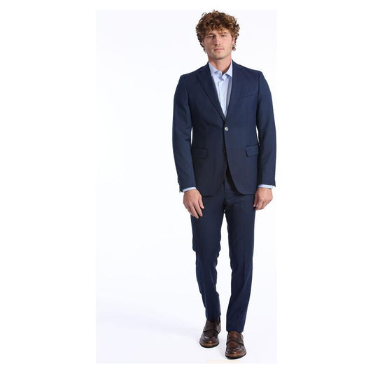 Baldinini Trend Blue Wool Men Suit Baldinini Trend