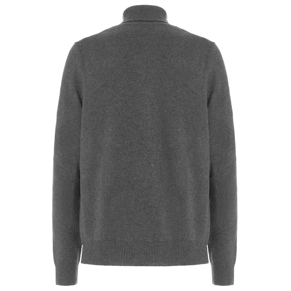 Malo Gray Wool Men Sweater Turtleneck Malo