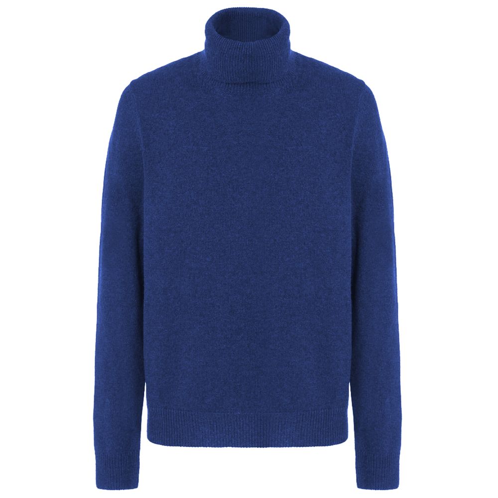 Malo Blue Wool Men Turtleneck Sweater Malo