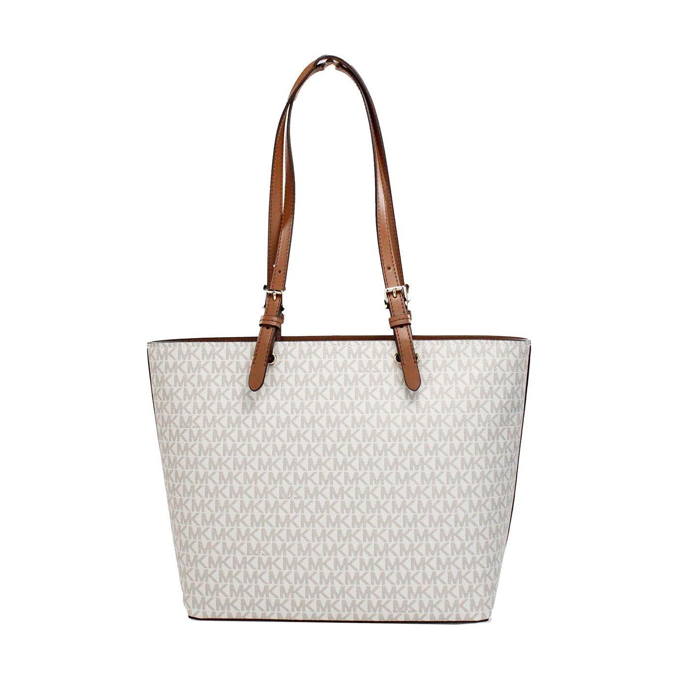 Michael Kors Jet Set Medium Vanilla Double Pocket Tote Bag