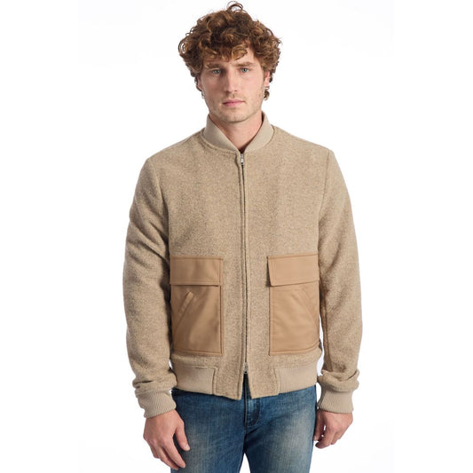 Roberto Pepe Luxury Beige Wool Men Jacket Roberto Pepe Luxury