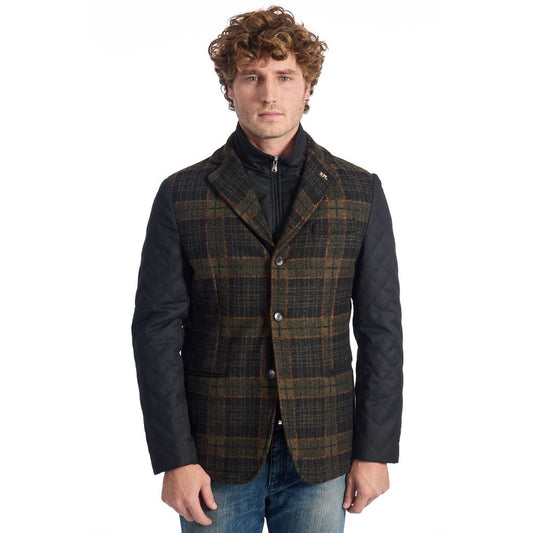 Roberto Pepe Luxury Brown Wool Men Jacket Roberto Pepe Luxury