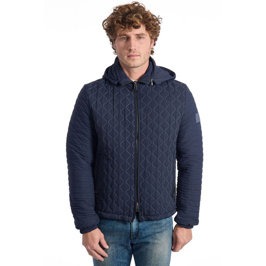 Roberto Pepe Luxury Blue Polyamide Men's Quilted Jacket Roberto Pepe Luxury