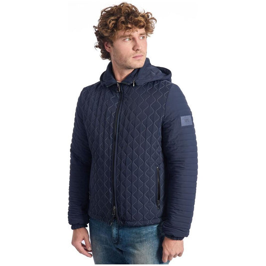 Roberto Pepe Luxury Blue Polyamide Men's Quilted Jacket Roberto Pepe Luxury